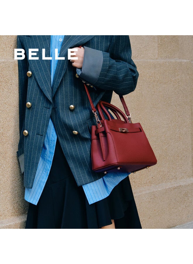Belle Women's Handbag, New Model, Gold-plated "golden Years" Texture Platinum Bag, Handheld Bag X7257ax5, Red - Image 2