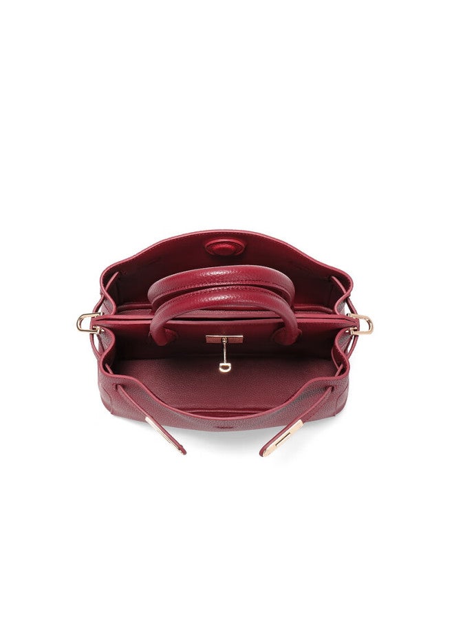Belle Women's Handbag, New Model, Gold-plated "golden Years" Texture Platinum Bag, Handheld Bag X7257ax5, Red - Image 5