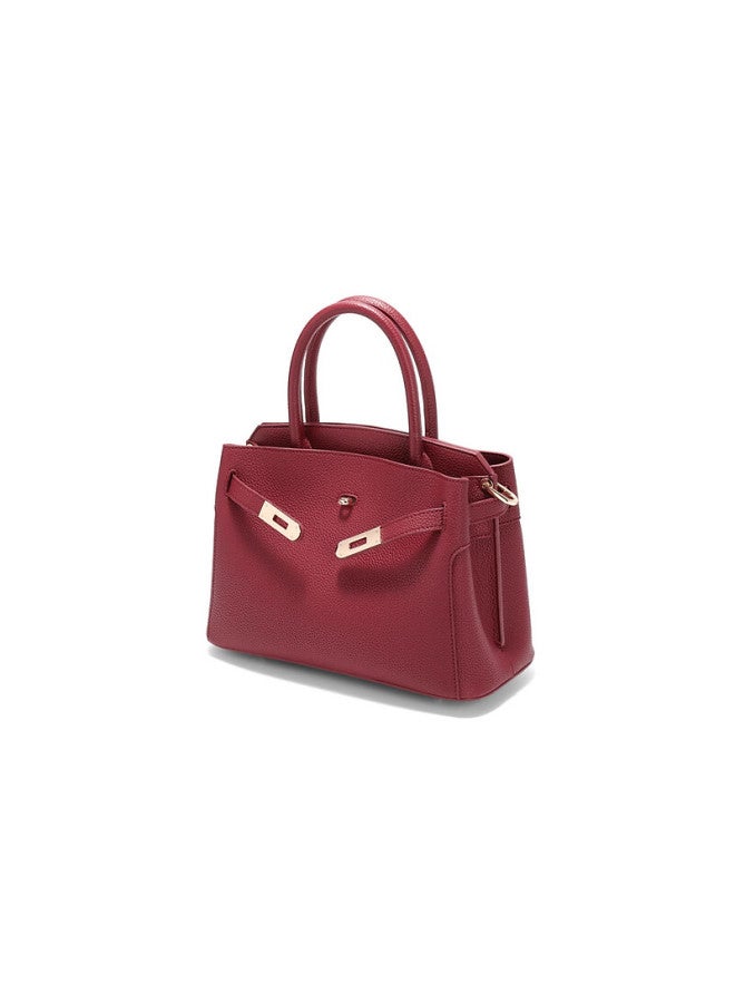 Belle Women's Handbag, New Model, Gold-plated "golden Years" Texture Platinum Bag, Handheld Bag X7257ax5, Red - Image 4
