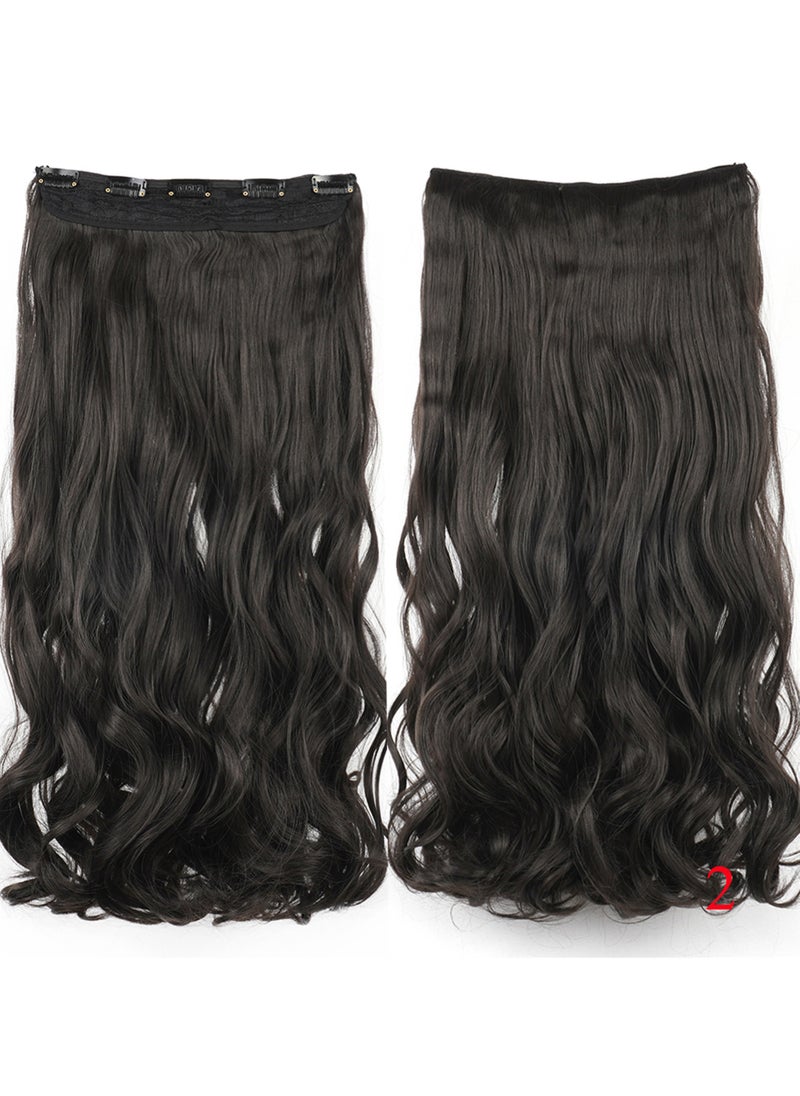 Eestelle Full Head One Piece Long Straight and Body Wave Hair Extension With 5 Clips Suitable for Women and Girls (Color No 2 Body Wave)