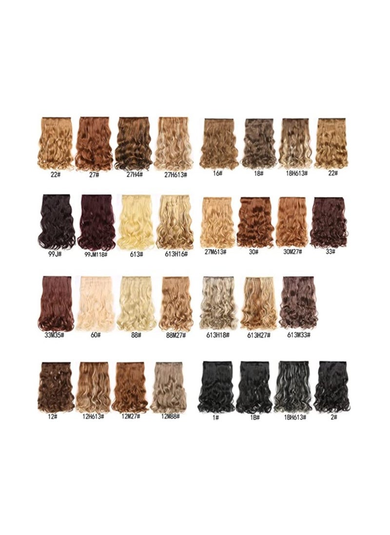 Eestelle Full Head One Piece Long Straight and Body Wave Hair Extension With 5 Clips Suitable for Women and Girls (Color No 2 Body Wave)