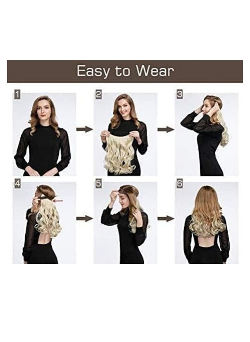 Eestelle Full Head One Piece Long Straight and Body Wave Hair Extension With 5 Clips Suitable for Women and Girls (Color No 2 Body Wave)