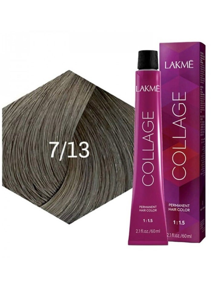 LAKME Collage Permanent Hair Dye  7/13 Ash Gold Medium Blonde