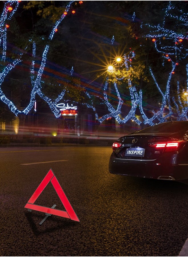 LAWAZIM Triangle Road Warning Sign I - High-Visibility Reflective Emergency Sign with Stable Base and Foldable Design - Portable Safety Triangle for Emergency Roadside Assistance Vehicle Breakdowns  - Image 3