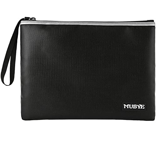 MUBYE Fireproof Waterproof Money Document Bag - Safe Zipper Bags with Reflective Strip, Fire & Water Proof Storage Organizer Pouch for A4 Important Documents Holder,File,Cash,Passport,Tablet (13.4" x 9.8") - Image 1