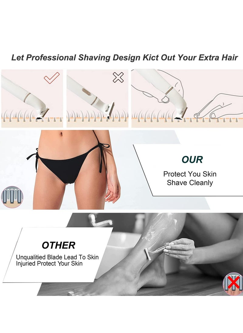 SYOSI - Womens Electric Razor, 5 in 1 Electric Lady Shaver Bikini Trimmer for Women Pubic Hair, Hair Removal Wet&Dry Painless Shaver for Legs Underarms Eyebrow Lip Face Nose and Bikini Line Razor - Image 1