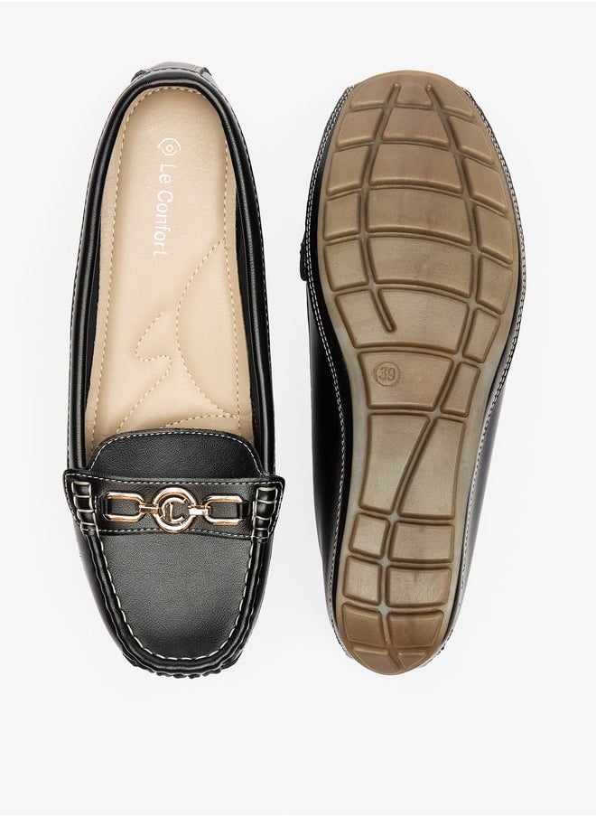 Le Confort Women Metal Accent Loafers with Wedge Heels  - Image 4