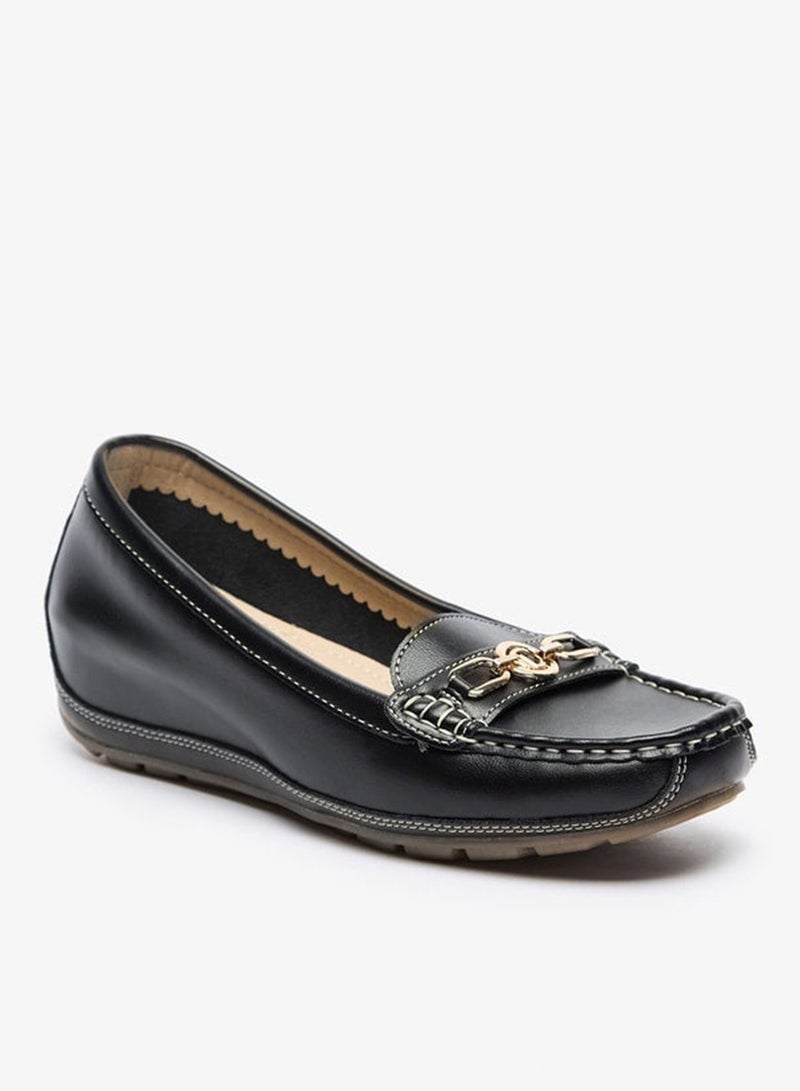 Le Confort Women Metal Accent Loafers with Wedge Heels - Image 3