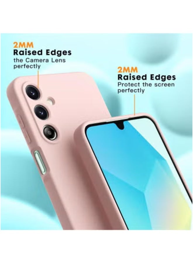 JAJEEK Case for Samsung Galaxy A16 4G/5G – 2 Pack Tempered Glass Screen Protector & Soft TPU Liquid Silicone Shockproof Rubber Gel Case in Pinksand | Full Protection Bundle with Anti-Scratch, Anti-Fingerprint, and Durable Design for Samsung A16 - Image 3