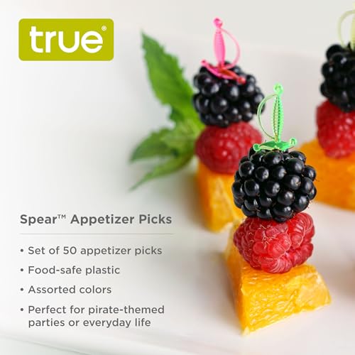 True Spear Appetizer Picks, Mini Sword Toothpicks Plastic, Cocktail Swords Skewers for Drinks, Desserts Birthday Party Supplies, Set of 50, Multicolor - Image 2