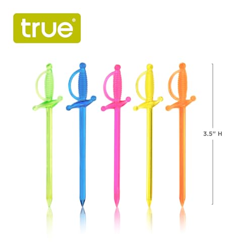 True Spear Appetizer Picks, Mini Sword Toothpicks Plastic, Cocktail Swords Skewers for Drinks, Desserts Birthday Party Supplies, Set of 50, Multicolor - Image 3
