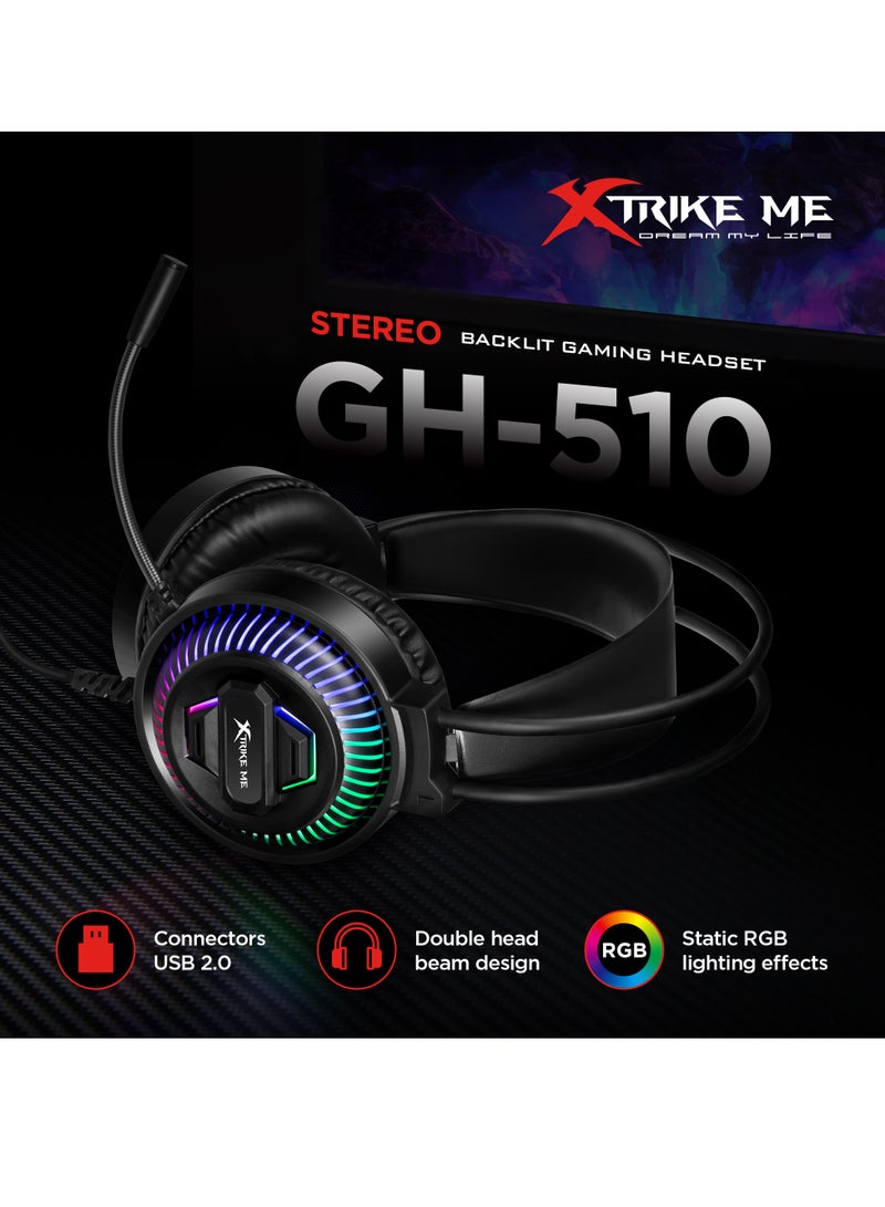 XTRIKE ME GH510 USB RGB Gaming Headset - Image 3