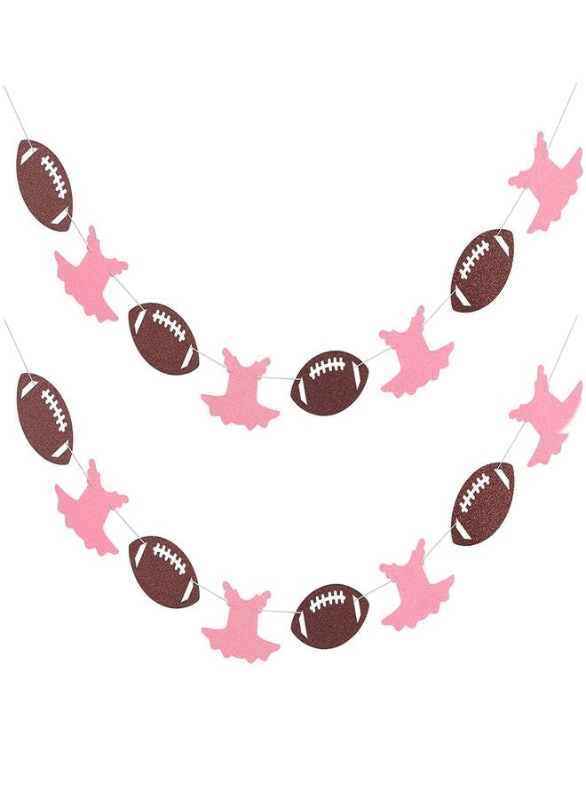 Giuffi Touchdowns or Tutus Gender Reveal Banner Party Sign Glittery Garlands Dessert Bar Bunting - 2 Strands - Image 2