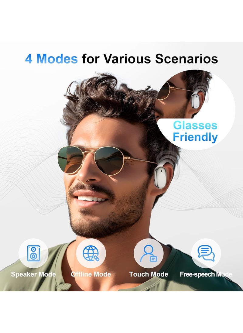 lekikpo AI Translator Earbuds, Language Translator Earphone 3-in-1 Real-Time Translation Device TWS 144 Languages & 8 Offline iOS and Android (Milky White)  - Image 4