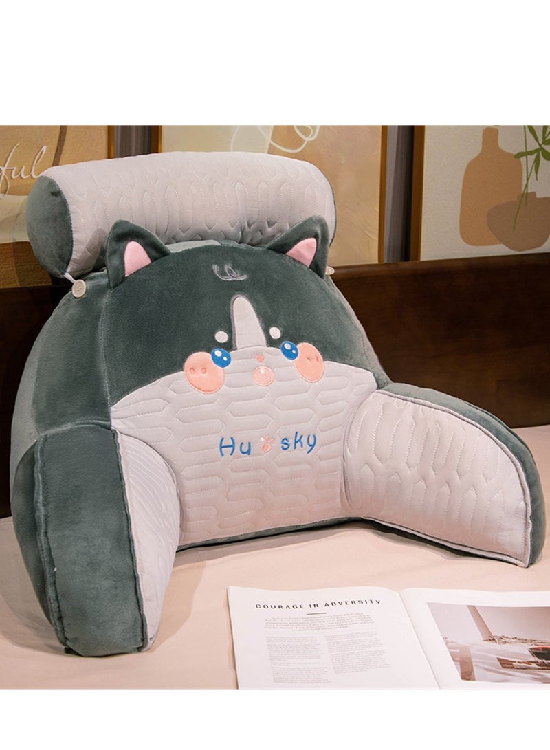 Golden Reading Pillow, Large Size Backrest Pillow Breathable Back Pillow with Removeable and Washable, Bed Rest Pillow with Arm and Back Support Lumbar Cushion for Watching TV Reading and Working On Laptop ﻿  - Image 1