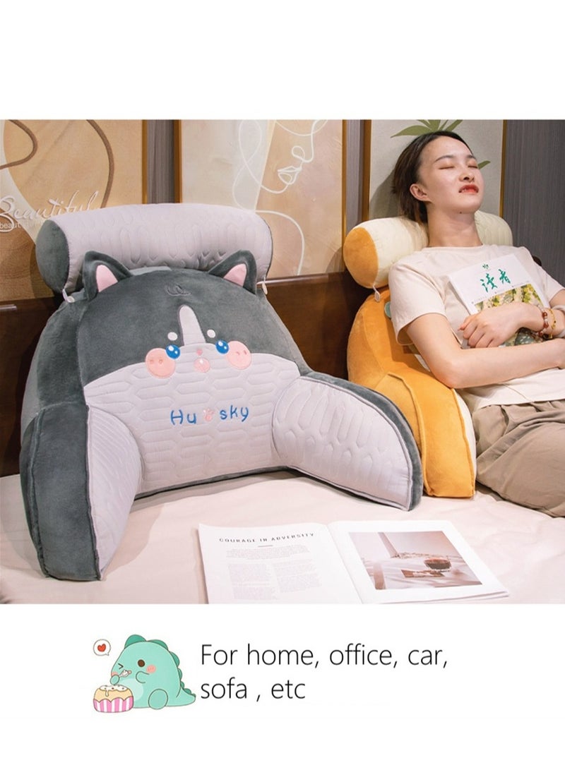 Golden Reading Pillow, Large Size Backrest Pillow Breathable Back Pillow with Removeable and Washable, Bed Rest Pillow with Arm and Back Support Lumbar Cushion for Watching TV Reading and Working On Laptop ﻿  - Image 2