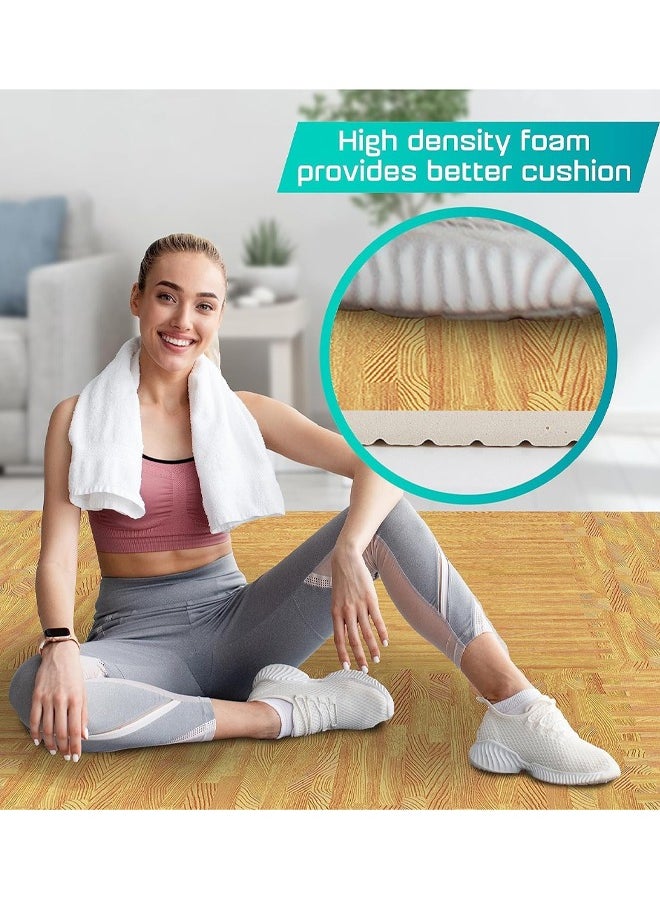 Generic - Wood Grain Mats Foam Tiles Interlocking Foam Floor Mats Interlocking Exercise Foam Mats with Border – Interlocking Floor Mats for Gym Equipment – Eva Interlocking Floor Tiles - Image 1