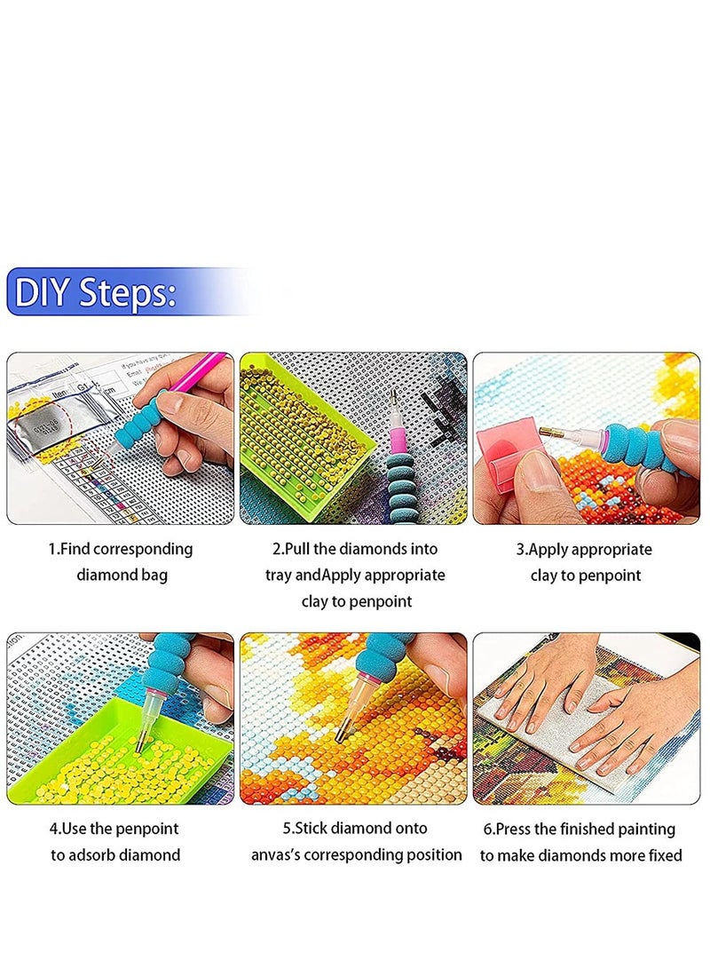 SYOSI مجموعة رسم الماس DIY 5D للبالغين، حفر كامل دائري - تطريز كريستالي بالخرز، صناعة الموزاييك للنباتات العصارية الملونة، فن الماس، ديكور منزلي 15.7 × 15.7 بوصة - Image 4