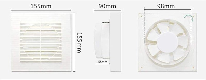 Powerful Small Kitchen And Bathroom Exhaust Fan 4 Inch White - Image 3