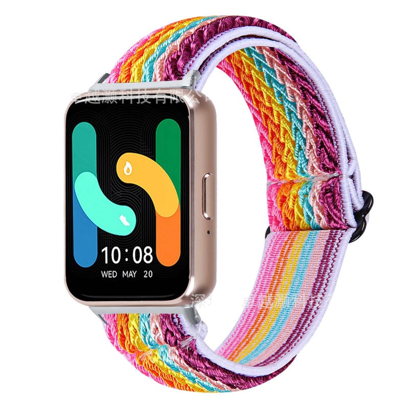 Adjustable Nylon Loop Strap Smartwatch Band Compatible with Samsung Galaxy Watch with Fit Replacement Strap for Daily Wear - Image 2