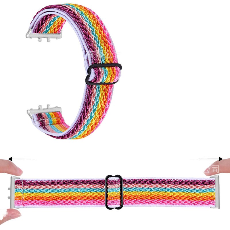 Adjustable Nylon Loop Strap Smartwatch Band Compatible with Samsung Galaxy Watch with Fit Replacement Strap for Daily Wear - Image 5
