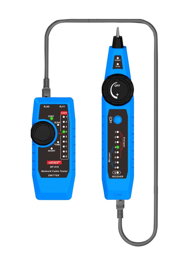 NOYAFA NF-810 Network Cable Tester Kit for RJ11 RJ45 CAT5 CAT6 LAN Cable Multi Function Wire Tracker Wiremap PoE TEL Testing Line Finder with LED Light Earphone Tool Bag - Image 3