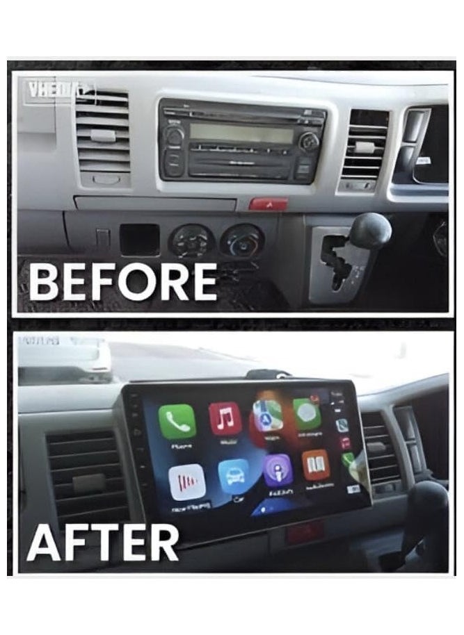 SHEZA STAR Android Car Stereo for Toyota Hiace 2003-2019 2GB RAM 32GB ROM Support Carplay, Mirror Link Wi-Fi BT, Radio GPS Navigation, 10 Inch IPS Touch Screen with AHD Camera Included  - Image 2