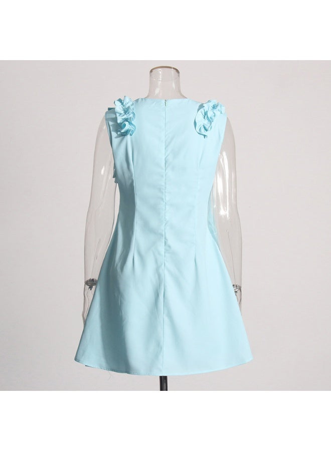 Madam Uniq New Designer Handmade 3D Floral Embellished Sleeveless Dress - Image 3