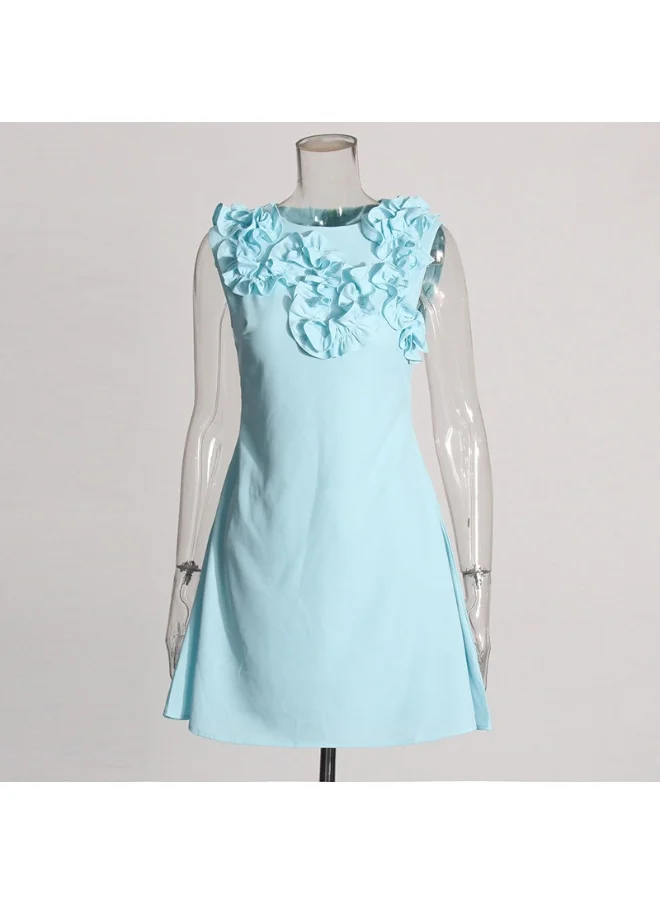 Madam Uniq New Designer Handmade 3D Floral Embellished Sleeveless Dress