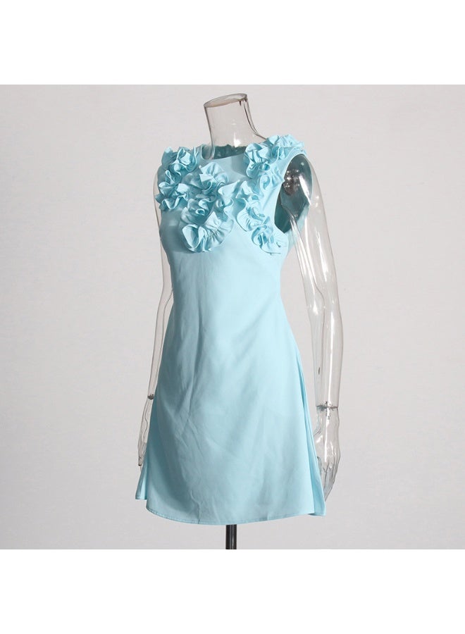 Madam Uniq New Designer Handmade 3D Floral Embellished Sleeveless Dress - Image 4