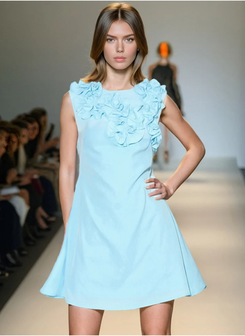 Madam Uniq New Designer Handmade 3D Floral Embellished Sleeveless Dress