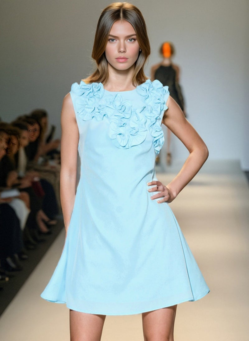 Madam Uniq New Designer Handmade 3D Floral Embellished Sleeveless Dress - Image 1