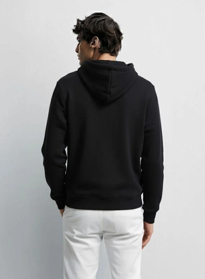 The Indian Garage Co Men Oversized Fit Embroidered Hooded Neck Full Sleeves Sweatshirt