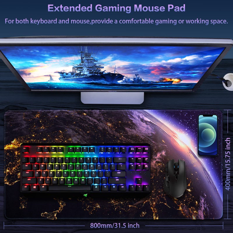Canjoy Gaming Mouse Pad, Large Extended Mouse Pad Big Computer Mousepad for Home Office Gaming Work 31.5x15.7inch - Image 2