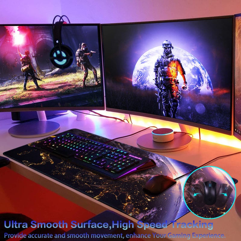Canjoy Gaming Mouse Pad, Large Extended Mouse Pad Big Computer Mousepad for Home Office Gaming Work 31.5x15.7inch - Image 3