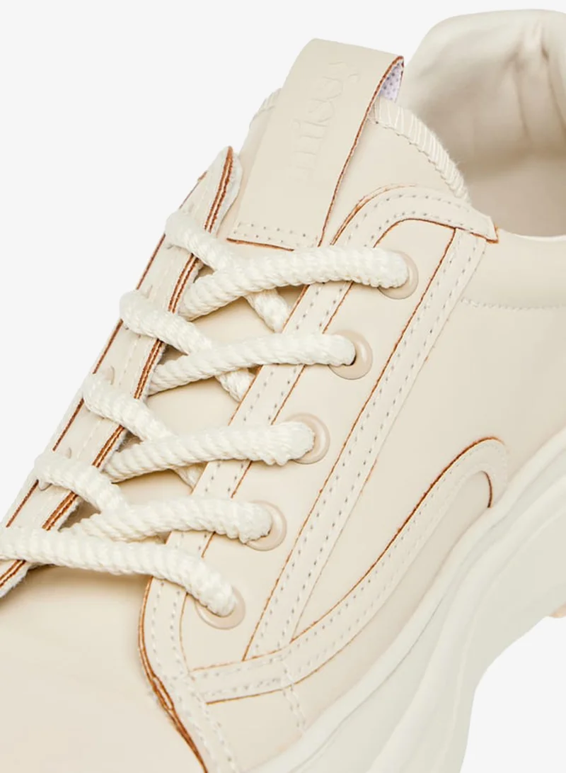 MISSY Women Solid Chunky Sole Sneakers with Lace-Up Closure