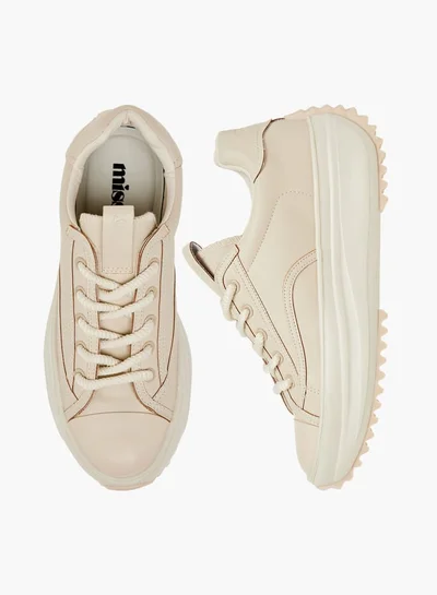MISSY Women Solid Chunky Sole Sneakers with Lace-Up Closure