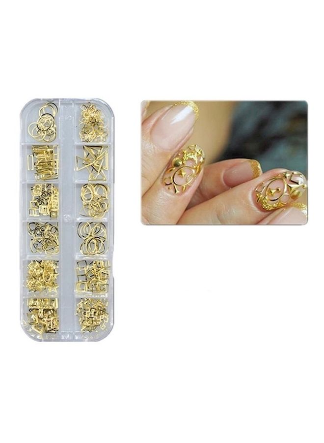 نيبمينينت قطع مرصعة بنقوش هندسية لتزيين الأظافر ذهبي - Image 1
