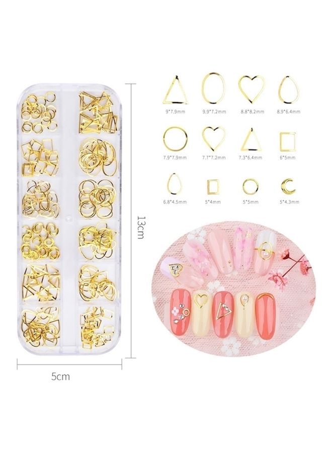 نيبمينينت قطع مرصعة بنقوش هندسية لتزيين الأظافر ذهبي - Image 2