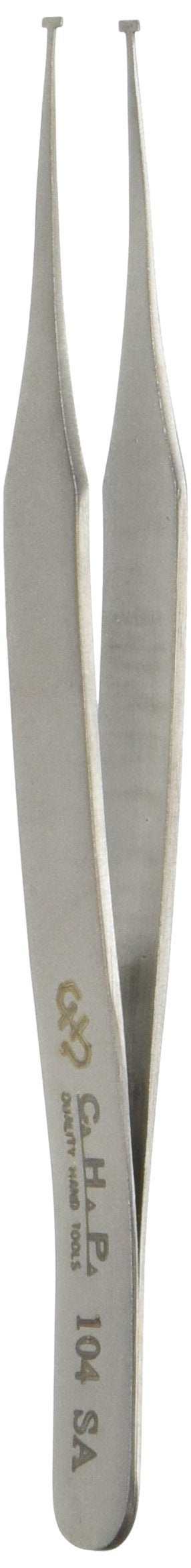 Hakko CHP 104SA Stainless Steel NonMagnetic Tweezers for Vertical Handling of SMD and SOT Packages 25mm Flat Tips Vertical Mount 434 Length