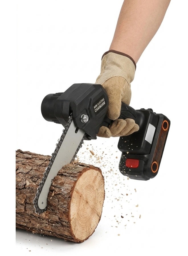 24V Cordless Mini Chainsaw, 4-Inch Electric Handheld Tree Pruning Saw - Image 2