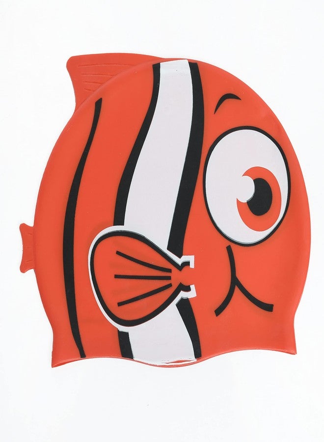 SHIFTER Kids Swimming Combo Set KIT Fish Shape Cap with Premium Anti Fog Swimming Goggle, EARPLUGS Set & NOSEPLUG for Boys and Girls Junior Size (Orange) - Image 2