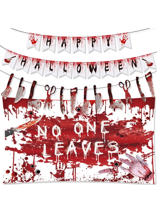 JCB CHIC Halloween  Wall Banner Photography Background  Children's Birthday Party Decoration Background Horror Photo Props - Image 1