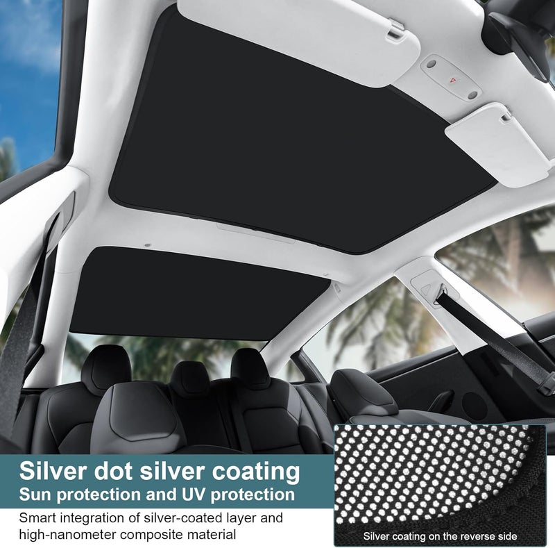 KUNIST Roof Sunshades for Tesla Model 3 2025, Upgraded Sunroof Shade Sunshade Roof Sun Shade for 2024-2025 New Tesla Model 3 Highland Accessories(Ice Black)_12Pcs Clips - Image 5