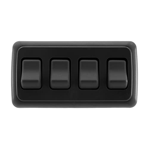 American Technology Components Quad SPST On-Off Switch with Bezel, 12-Volt, for RV, Trailer, Camper (Black) - Image 2