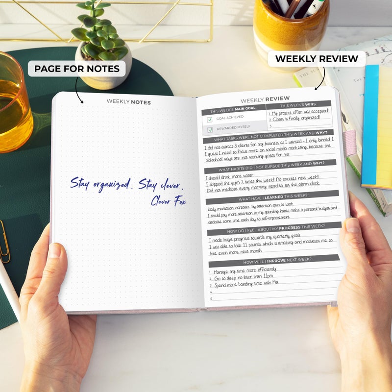 Clever Fox Daily Planner â€“ Undated Planning Notebook with Hourly Schedule & To-Do List â€“ Personal Day Task & Work Organizer, 6 Months (Rose Gold) - Image 5