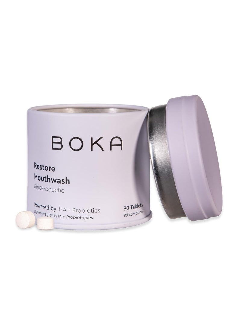 BOKA Boka Travel Size Mouthwash Tablets - Hydroxyapatite, Fluoride/Alcohol Free & Eco-Friendly - Chewable Tablet to Freshen & Kill Bad Breath Quickly, Remineralize Teeth Cleansing - 90 Pack - Image 1