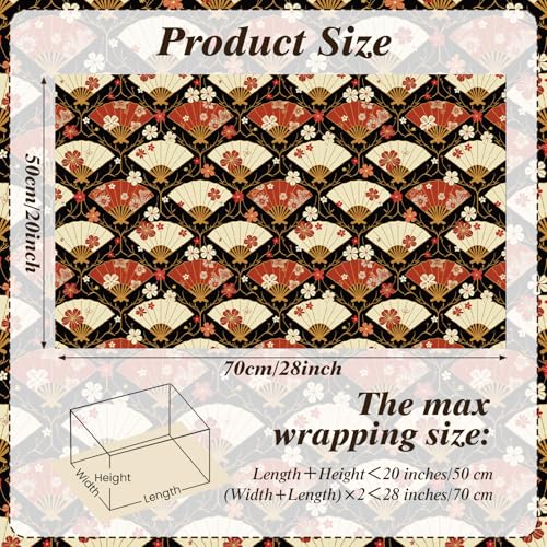 Pineraap 12 Sheets Japanese Wrapping Paper Traditional Japanese Themed Gift Wrap with Sakura, Cranes, Fans, Waves, and Temples Design Gift Packing Paper Anime Gift Wrap for Japan Lovers, 20"×28" - Image 3
