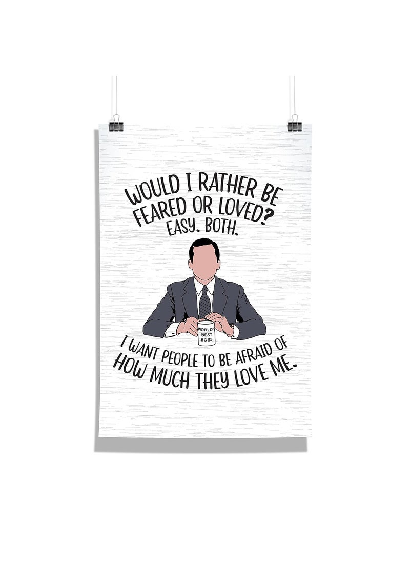 Epic Stuff Epic Stuff The Office Would I Rather Micheal Scott Design A3 Wall Poster Without Frame Best Gifts For The Office FansThe Office FandomGreat Accessory For Home Decor 
