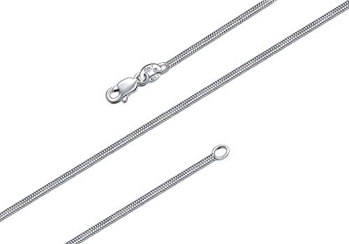 BORUO 925 Sterling Silver Snake Chain Necklace, 1mm Solid Italian Nickel-Free Chain Lobster Claw Clasp 14 Inch - Image 5